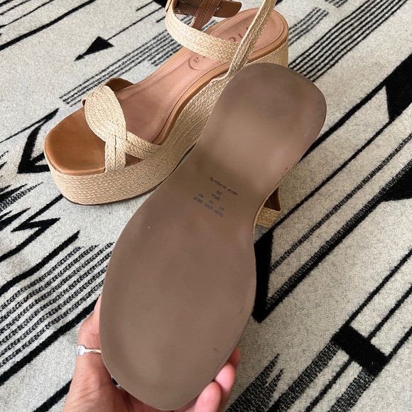 Anthropologie Vicenza Raffia Platform Heels Size 10 - Picture 5 of 5